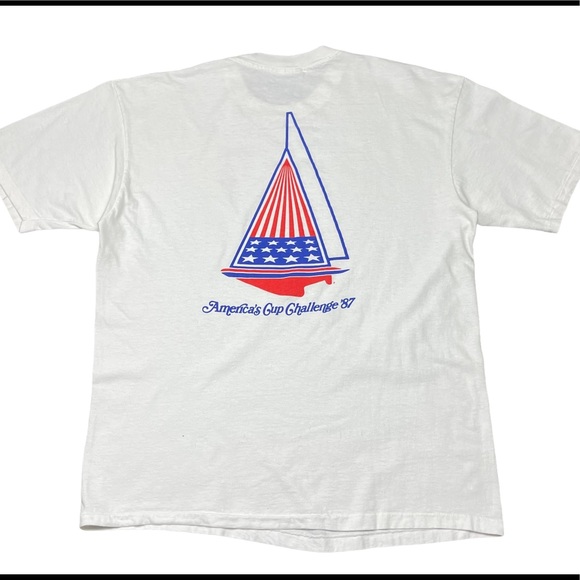 Vintage SAILING Tshirt 1987 America’s Cup Challenge Sail Boat Tee sz XL - Picture 2 of 5